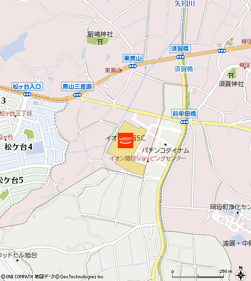 イオン岡垣店付近の地図